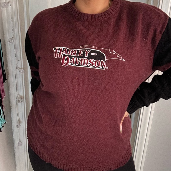 Vintage men’s lambs wool Harley, Davidson collared sweater - Picture 1 of 2